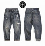 上新 ！！ ！！！ 克罗心Chrome Hearts 国潮春季街头破洞水洗牛仔潮裤 女情侣款 面料 99%棉 %1粘纤 采用国际标准优质牛仔面料 百洗不裂 不变