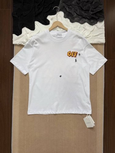 off-White 25Ss新款蚂蚁涂鸦箭头 高街宽松圆领短袖T恤 颜色：白色 尺码：S-Xl 面料：260克定制双纱高密度纯棉面料 工艺: 整件衣服采用精密压