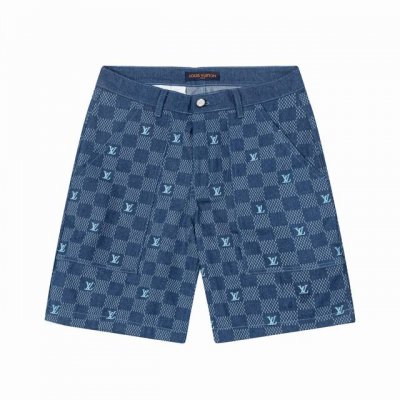 louis Vuitton 路易威登。 25Ss暗纹老花满印棋盘格 提花牛仔短裤 原版开发斜纹全棉提花丹宁牛仔材质，提花图型大小间距相同，图形宽窄一致，质感十足