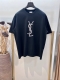 Size：S M L Xl 男女同款197712170081 圣罗兰家 Ysl钻饰字母棉质半袖T恤采用针织棉匠心打造，缀饰Ysl品牌仿钻刺绣，更显迷人巧致。 钻