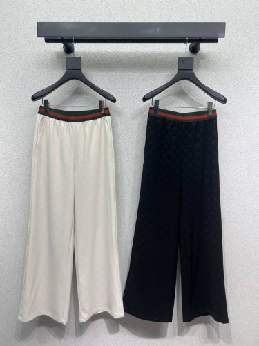 P300G家织带压花休闲长裤 定制满Logo纯棉面料 上身垂落感很好！显瘦款 高品质 两色 尺码Sml