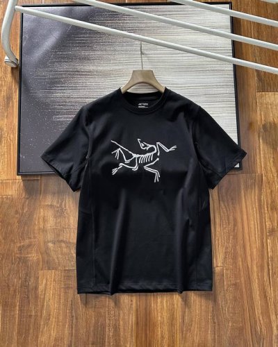 水晶硅胶印-Arc'teryx 始祖鸟独家高品质专柜同款两色大标志夏季新款无敌单品两色经典大Logo新品圆领舒适纯棉舒适百搭短袖T恤 市场最高版本独家发布 高品
