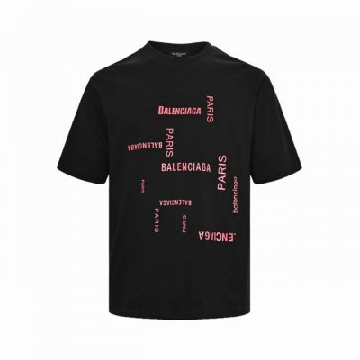 balenciaga 巴黎世家 24Ss 粉色字母印花短袖 标准数码直喷印花技术，纯棉柔软面料，对色定染面料，超精细平网印花工艺，潮流感十足，定染纯棉面料，Os