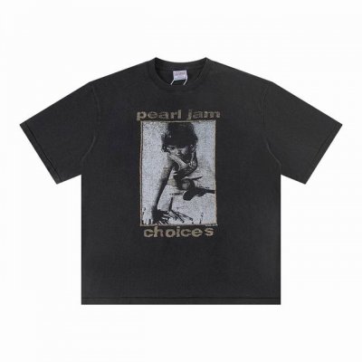 896# 水洗T Vintage Tee 古着 pearl Jam珍珠酱乐队 大咖都疯抢的高街水洗做旧短袖 上身杠杠 白墨直喷印花 双沙280克纯棉 手感舒适轮