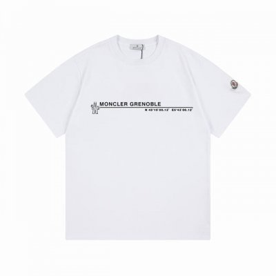 p100（隔天到） moncler 蒙口 2025新款 数字字母Logo 定制袖章 男女同款 短袖T恤 ·定制300克100％双纱纯棉面料 ·定染32支双股螺纹