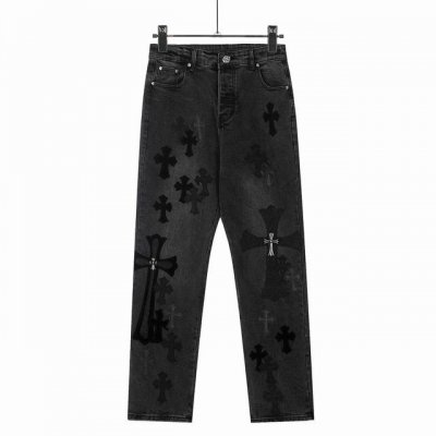 8120 力推款 Chrome Hearts X Sexrecords克罗心金属贴皮十字架炒雪花黑伦敦牛王限定牛仔裤 真实还原Vintage极致质感 无原标 平