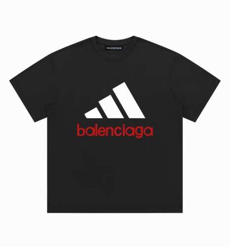 Balenciaga X Adidas 巴黎世家联名阿迪达斯官网发售圆领短袖半袖T恤 面料采用260克纯棉双纱食毛面料 双线二本针压线 久洗不变形 原版定制三标