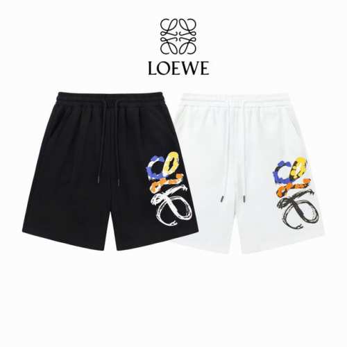 Loewe罗意威 手绘涂鸦短裤 定制毛圈面料 ：黑色 白色 ：Xs-L