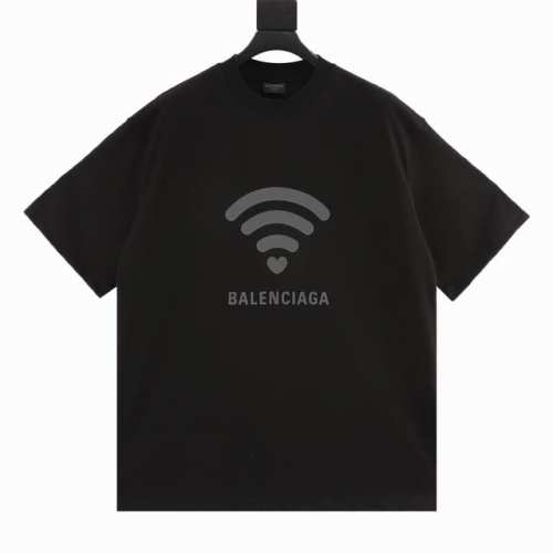 140 balenciaga巴黎世家 Wi-Fi爱心短袖T恤 高克重 独家定织定染布料 质感柔软舒适 印花工艺 前印花英文图案 os落肩宽松版型 春夏最新砖柜同