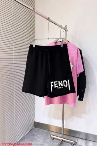 p270 F408 Fdfendi 2025夏季新款男士休闲短裤，高级定制面料透气面料 透气弹力舒适度极高，细节无可挑剔，顶级辅料配备，原版Logo设计理念，手