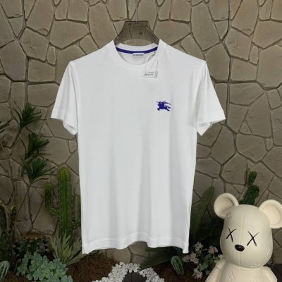panda版本 供货 #代购级 巴宝莉 Burberry博柏利 Logo刺绣罗纹针织圆领套头短袖 常规T恤 盐晶色 秒杀市面上一切版本 只能说根本就不是一个级别