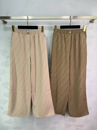 fend* 2025春夏最新系列！老花休闲阔腿裤！夏季首选 定制Yb进口斜纹绸材质 贴肤滑爽舒适 质感拉满 通体老花双F标识 整体复古洋气 摩登时髦 日常通勤直