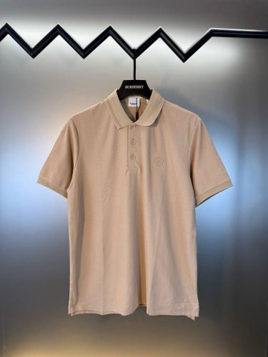 顶级代购版本★Burberry巴宝莉Ss25春夏新款纯色领口格纹细节男士翻领Polo衫 官网同步上新 高端珠地棉面料 洗水处理不缩水不变形 1:1复刻原版 区别