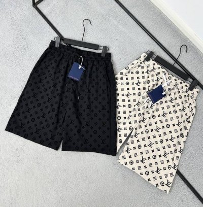 Louis Vuitton 路易威登夏季新款满印字母刺绣提花短裤 网红明星同款 原版复刻 随意对比 细节拉满 顶级复刻！ 全幅 Lv Waves 提花左侧刺绣花