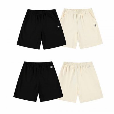 mlb 男女情侣休闲舒适纯色简约小Logo宽松短裤25夏季新款 面料 330克 毛圈纯棉 颜色 : 奶油色 黑色 尺码 S M L Xl Xxl