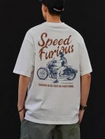 260G重磅纯棉 The North Face 北面 Tnf “Speed Furious”动感摩托车 短袖T恤 男女同款 半袖 情侣款 面料工艺： 1.260