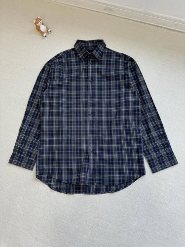 balenciaga 巴黎世家 25Ss Blcg 新款格子后背硅胶字母Logo印花休闲情侣长袖衬衫 轻奢主义，男女日常通勤穿搭必备单品，正确版本，随意对比！