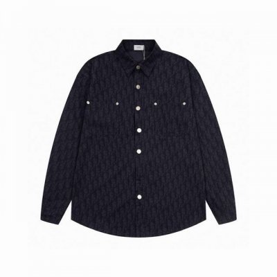 上新： 款号：B005 Dior 迪奥新款经典满印Logo男女同款休闲印花衬衫外套 1面料采用进口印花机器批布满印工艺技术，完美把控，区别市场其他版本，非常优质