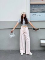 夏装新品天丝提花蝴蝶拖地裤S-Xxl