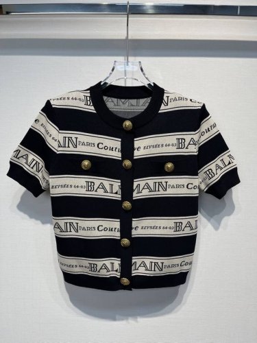 2025夏季新款 B家提花短袖开衫 可搭配半裙 Size: S- L