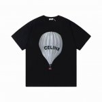 100 Celine 赛林 气球印花字母简约百搭圆领短袖T恤男女同款 吊牌 领标 水洗唛 三标齐全 定织定染280克精梳棉面料 尺码：S-Xxl 颜色：黑色，白