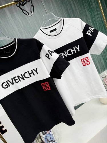 爆款推荐 Givenchy纪梵希2025新款拼接绣花短袖T恤 原版面料高版本高品质 网红明星同款 定制32支精梳棉 定制拼接撞色+字母绣花工艺 手感非常舒适 超