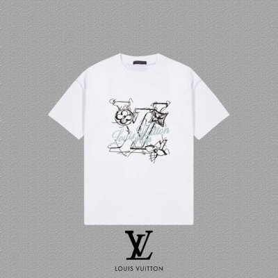 louis Vuitton 路易威登] 2025Fw春夏新款 Lv字母短袖T恤 300克双纱26支纯棉面料 四标齐全 带Logo包装袋+雪梨纸 男女同款 颜色：