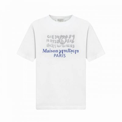 Madison Margiela 马吉拉 25Ss高版全新做法3D双重工艺，反光镜片硅胶+植绒材质重工艺形成的Logo圆领短袖T恤。 定制240克同缸染面料 手