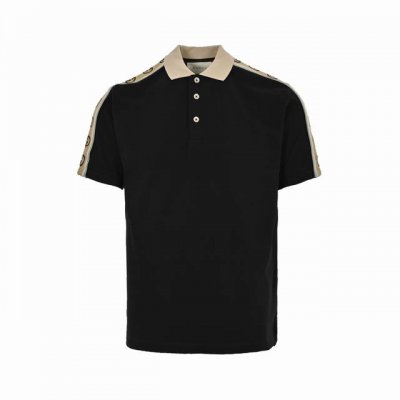 gucci 古驰 23Ss 反光织带polo短袖 购入正品打版操作 定织60支双股面料 区别市面 订织双鱼骨纹网眼胚布 定染杏色面料 与正品无色差 定制反光条有