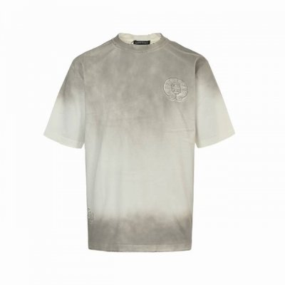 chrome Hearts 克罗心 25Ss 马蹄贴布刺绣破洞水洗短袖 秀场私人订制系列 整衣做旧激光烧花定制300克双纱面料 美式酸洗做旧原身布激光烧花加贴布