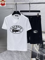 直 品牌 Lacoste 鳄鱼 2025新款男士短袖短裤套装！官网同步销售！市面高端版本！手感细腻柔软！让你穿着更加舒适！立体裁剪版型超赞！尺码:M-5Xl 下