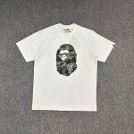Xx119 Bape X Clot 联名款 Ss25 胸前迷彩图案圆领短袖陈冠希同款280克克重麻棉面料 情侣款 S Xxl 黑红 白红 黑绿 白绿