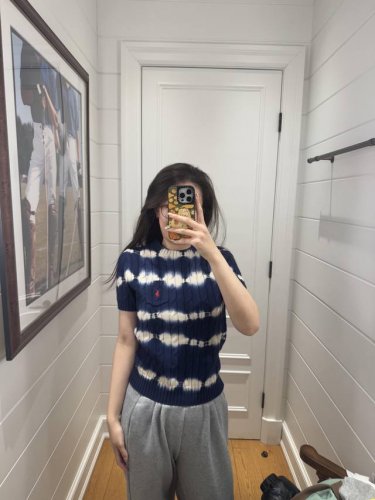 ralph Laur*N 25Ss春夏新款 浓郁美式风圆领绞花扎染渐变上衣丨独家Yb开发！高版出品！海军蓝夏日清新氛围感！品质控必入。定制100%进口纯棉纱线质