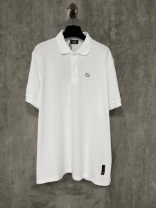 Fendi 芬迪 25Ss 五金双F标识Polo衫 面料采用:40支双股珠地面料 定制扁机罗纹定制五金 螺纹 辅料 对版对位 男女同款 -Color: 黑色 白