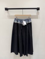 p210 上新25春夏新款 Jilsander 木耳边高腰半裙 褶皱银色拼接腰头设计凸显高级～A字裙摆面料轻薄舒适自在包容性大不挑人穿轻松驾驭！ 黑色 Sml