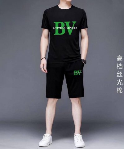 直 品牌 Bv 2025新款男士短袖短裤套装！官网同步销售！市面高端版本！手感细腻柔软！让你穿着更加舒适！立体裁剪版型超赞！尺码:M-5Xl 下单请报身高体重
