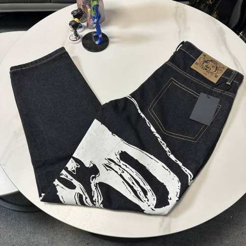 p140 evisu做旧牛仔长裤Evisu 福神牛仔裤 情侣款特供中山原厂原浆牛仔，面料环保，做旧拼接元素，和带有欧美风格的腰果花组合，与M的完美结合、个性十足