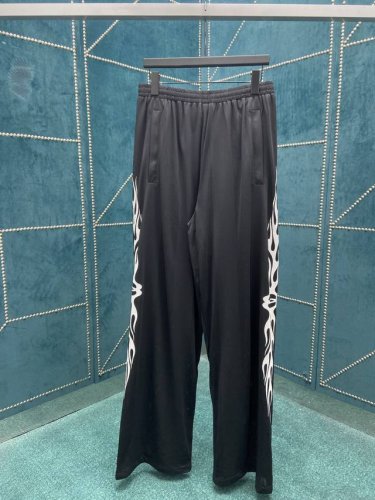 巴黎 25Ss新款Logo徽标松紧腰边休闲裤 常规版型 男款 黑色 码数：S.M.L.Xl.