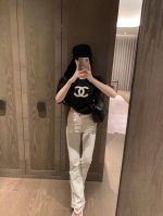 chane* 细闪针织上衣 植绒经典Logo 简约百搭 细闪面料 简约不单调