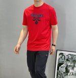 prada*25S夏季新款丝光棉T恤.可搭配套装.胸前prada蓝色精致绣花.凸凹感十足.层次分明. 超舒适透气的丝光棉，190G面料.吸汗性和透气性都很好，手