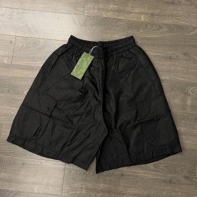 gucci 古驰 24Ss 专柜款尼龙满印抽绳多口袋工装休闲情侣短裤-顶级原单版本 Color：黑色 Size：M L Xl Xxl Number：250007