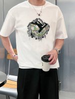 lv 路易威登 2025春夏新品 三标齐全 胸前立体滴胶印花工艺 丝光棉短袖T恤 好货不用过多介绍 看细节 专柜码数：M-Xxxl 175 140建议L