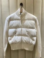 400 广州高版本 Moncler/蒙口冬季新款白色立领针织拼接短款外套女士羽绒服