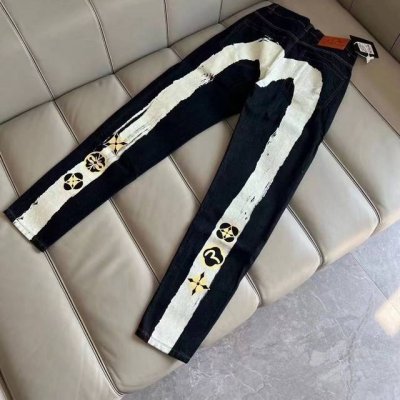 款号Cc635 Evisu福神小标印花牛仔裤 男女同款 高弹牛仔面料 重磅专柜最新款 走一波 绝对私房牛货 官网柜子同步火爆在售 后侧发印花摸起来手感立体有型