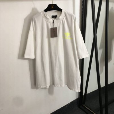 款号20252064 Balenciag*新款 后背Logo字母Wifi印花时尚百搭短袖T恤，白色，黑色，Sml， M码；肩宽59，胸围128，袖长27，衣长7