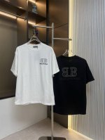 120 balsenciaga巴黎世家2025Ss烫钻Logo硅胶字母情侣休闲短袖T恤 最高版本！定制面料290克100%双纱棉！字母硅胶印花！ 辅料：开模原版