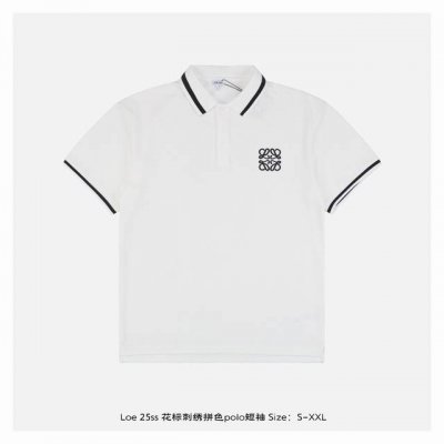 loewe 罗意威 25Ss 花标刺绣拼色Polo短袖 面料采用 克重精梳棉，定制32支1*1螺纹，成衣两遍水洗处理，面料舒适亲肤无异感，定制定染面料，纺织密度