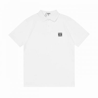 Loewe 罗意威 2025新款 经典Logo刺绣 男女同款 休闲polo衫 定制珠地棉面料 进口田岛机刺绣工艺 领标吊牌主唛三标齐全 颜色：白色 尺码：M-X