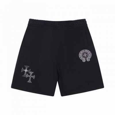 高版本Chrome Hearts克罗心 马蹄十字刺绣短裤 男女同款 采用100%纯棉毛圈面料 棉质细腻柔软轻薄透气 万针重工刺绣质感油亮光泽 十字架元素真的是C