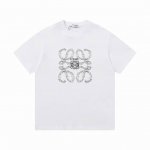 上新 高版本 Loewe 罗意威 荆棘Logo刺绣短袖 240克双纱面料32支纯棉，25Ss最新最顶级 专柜款 经典个性简约拼色刺绣小标Logo 圆领短袖，最顶
